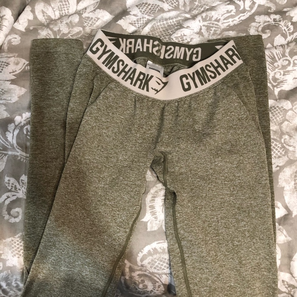 MAKE OFFERS flex khaki green leggings gymshark
